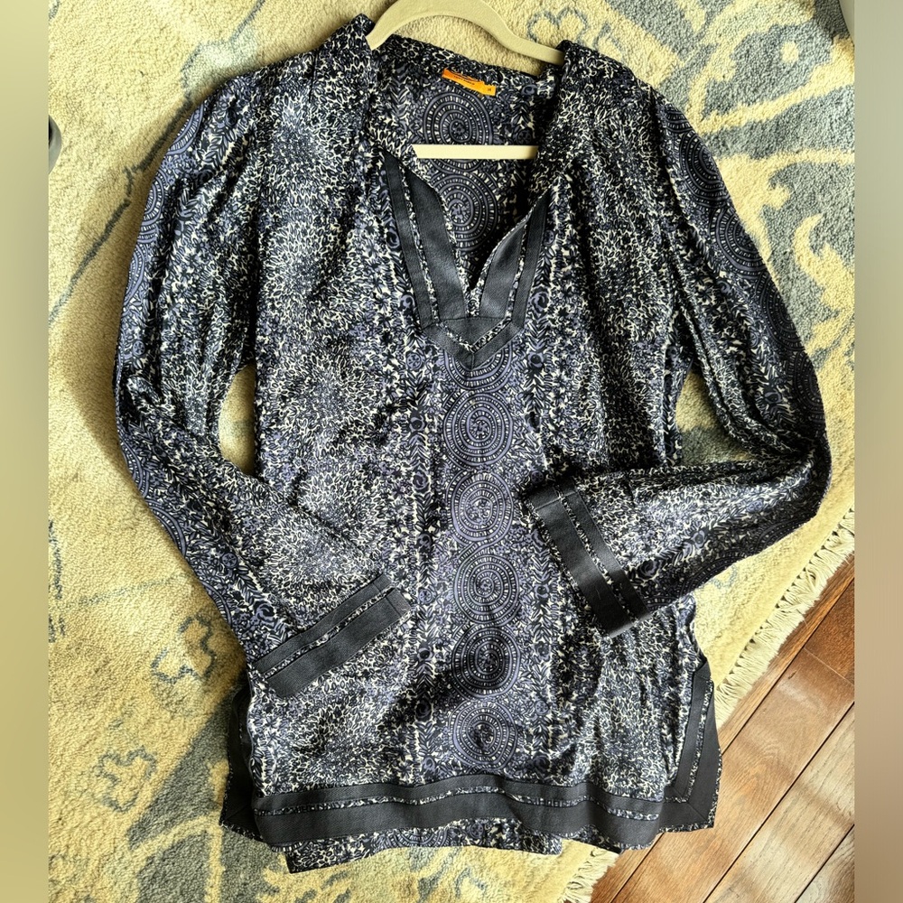 Tory Burch blue ikat tunic, 14